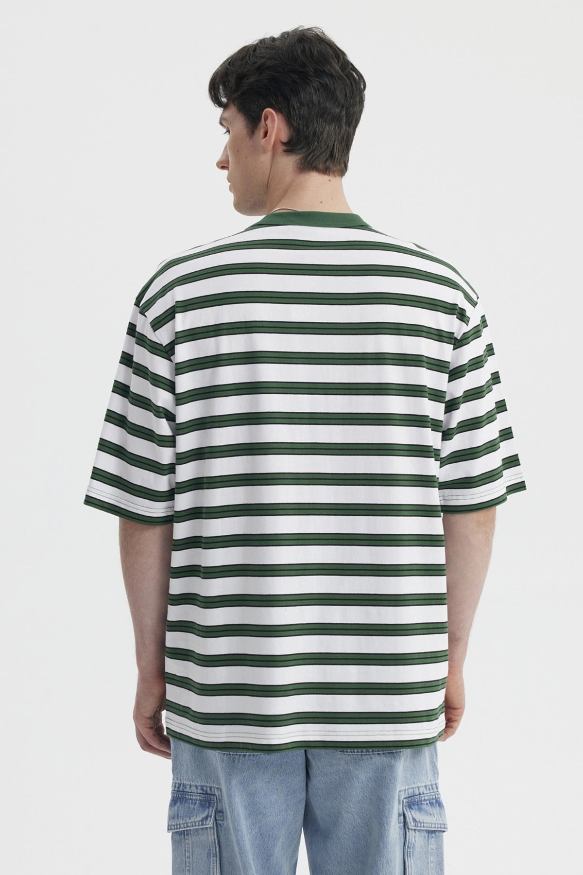 Polera Hombre Rayas Verde