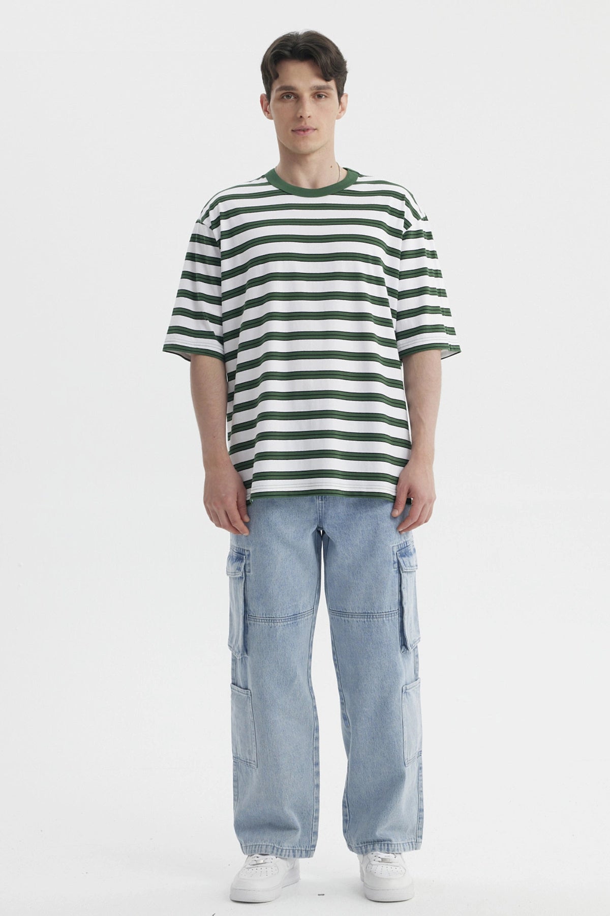 Polera Hombre Rayas Verde