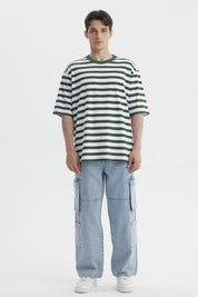 Polera Hombre Rayas Verde