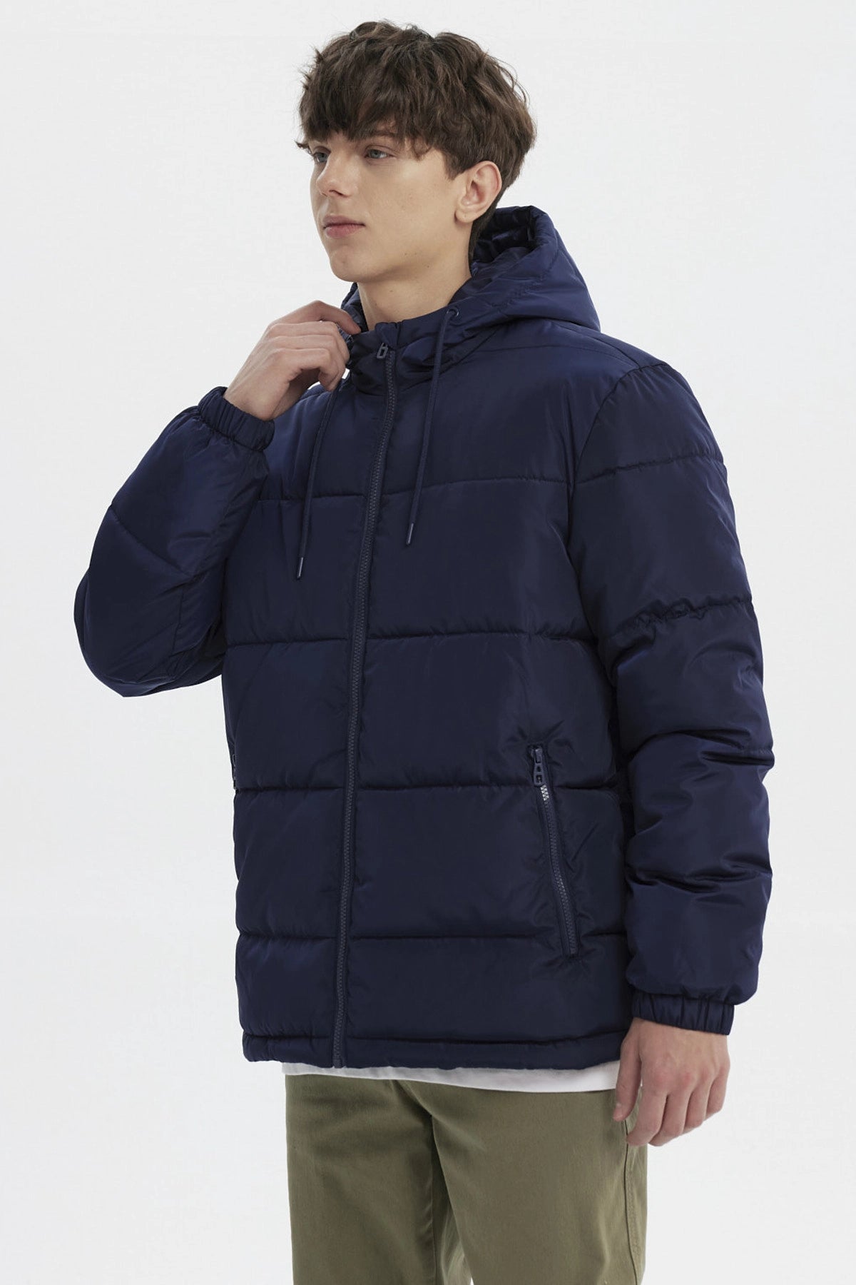 Parka Hombre Básica Lisa Azul Marino