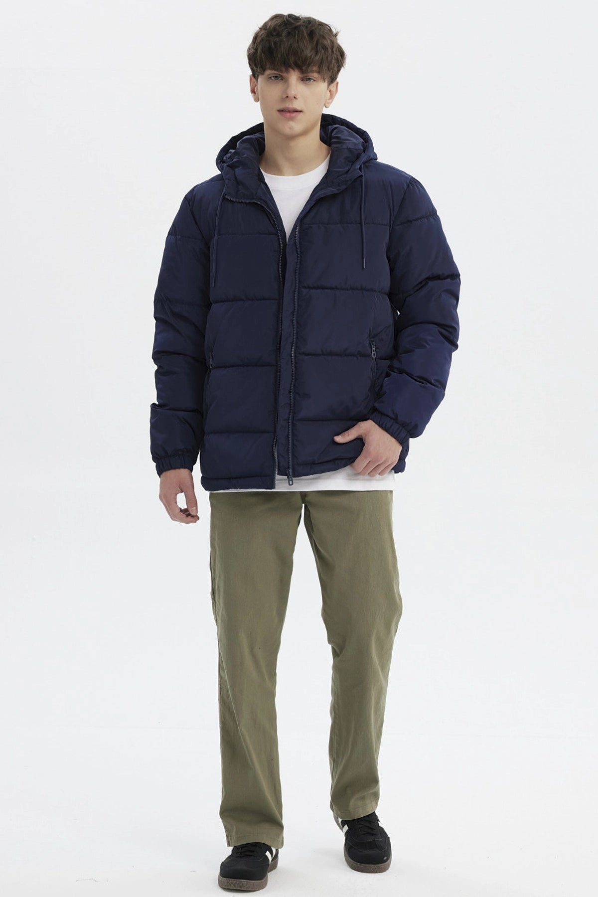 Parka Hombre Básica Lisa Azul Marino
