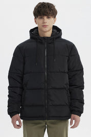 Parka Hombre Básica Lisa Negro