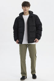 Parka Hombre Básica Lisa Negro