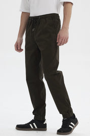Pantalón Hombre Jogger Twill Café Oscuro