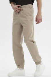 Pantalón Hombre Jogger Twill Beige Oscuro