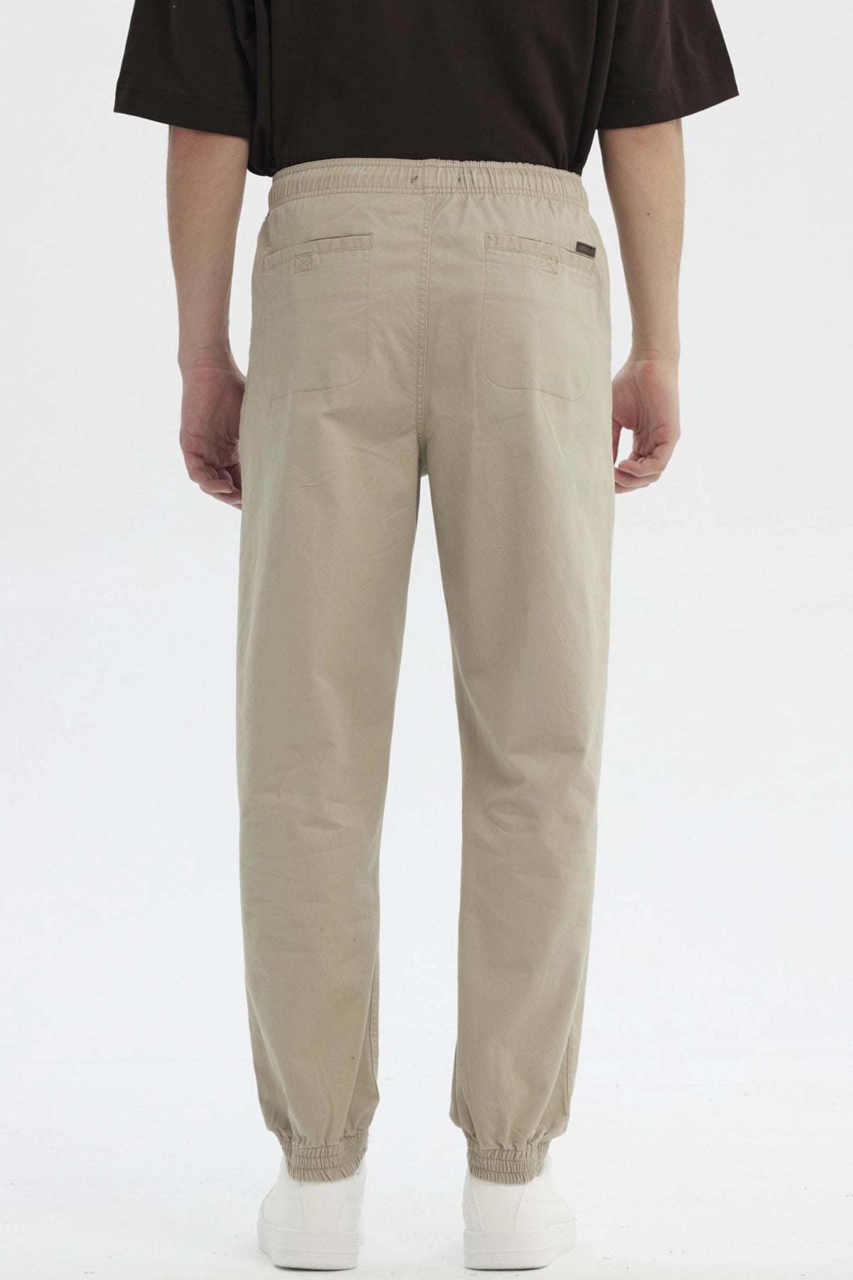 Pantalón Hombre Jogger Twill Beige Oscuro