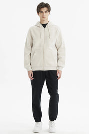 Polerón Hombre Full Zipper Basico Beige