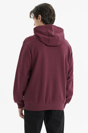 Polerón Hombre Full Zipper Basico Burdeo