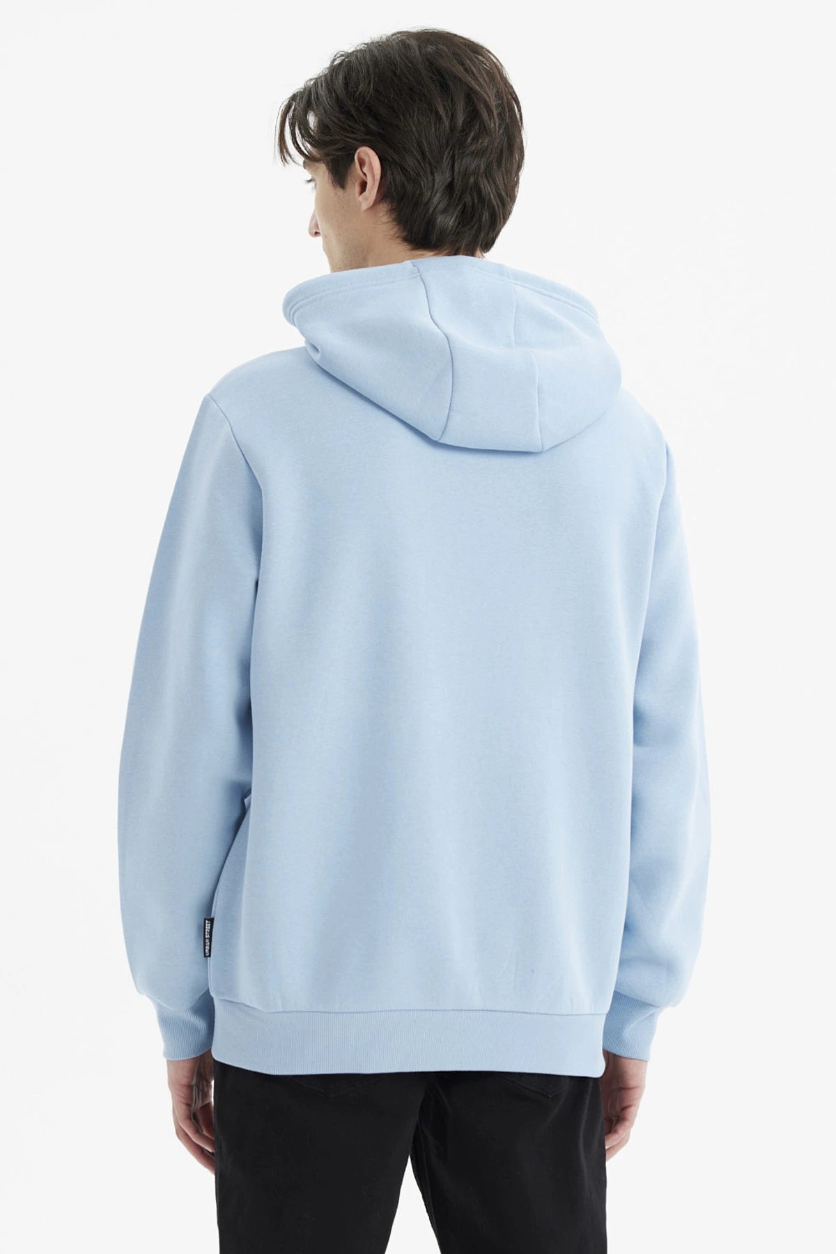 Polerón Hombre Full Zipper Basico Celeste Oscuro