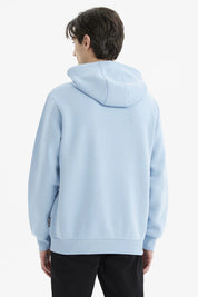 Polerón Hombre Full Zipper Basico Celeste Oscuro