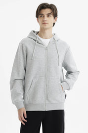 Polerón Hombre Full Zipper Basico Gris Melange