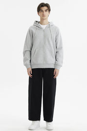 Polerón Hombre Full Zipper Basico Gris Melange