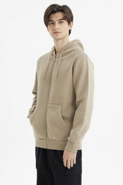 Polerón Hombre Full Zipper Basico Kaki