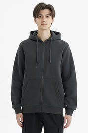 Polerón Hombre Full Zipper Basico Marengo