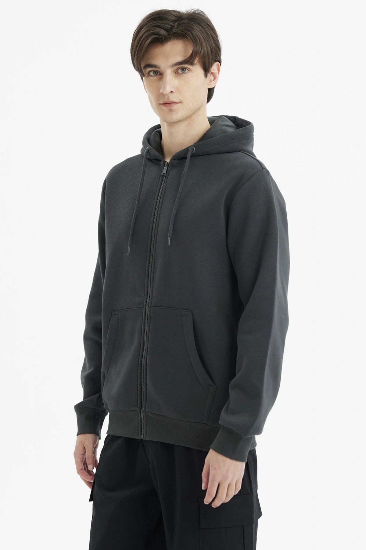 Polerón Hombre Full Zipper Basico Marengo