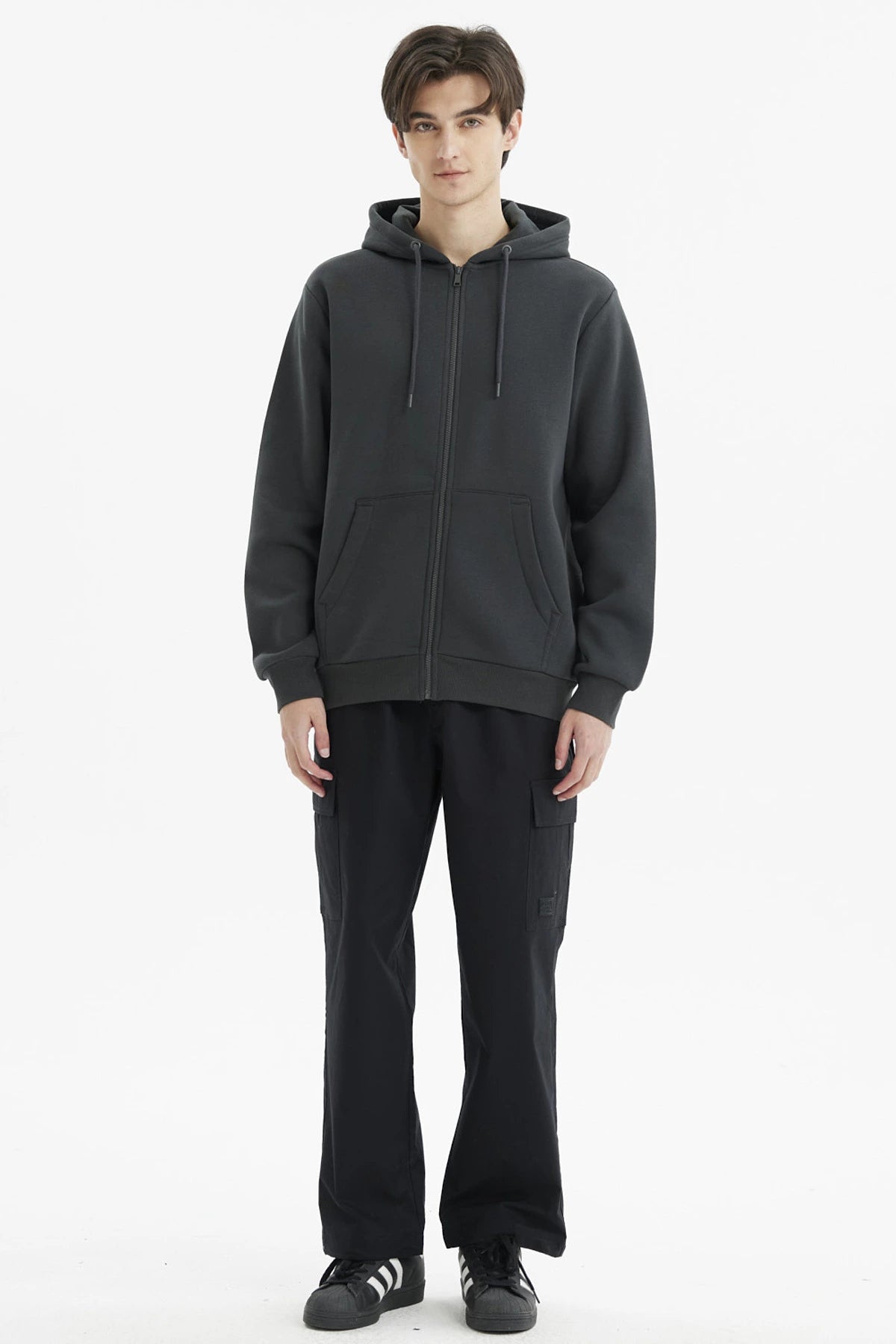 Polerón Hombre Full Zipper Basico Marengo