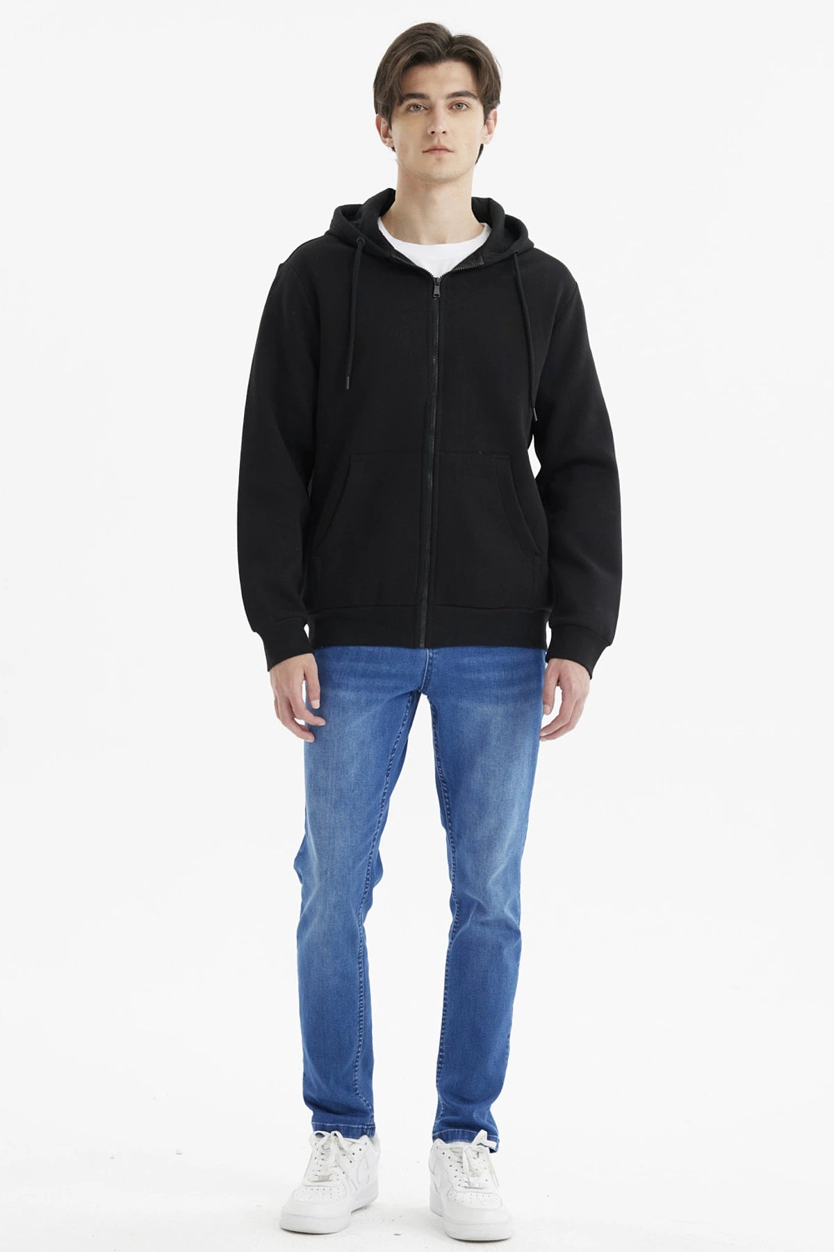 Polerón Hombre Full Zipper Basico Negro