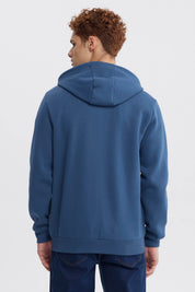 Polerón Hombre Full Zipper Basico Azul Piedra