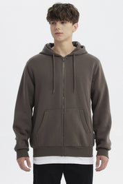 Polerón Hombre Full Zipper Basico Acero
