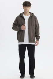 Polerón Hombre Full Zipper Basico Acero