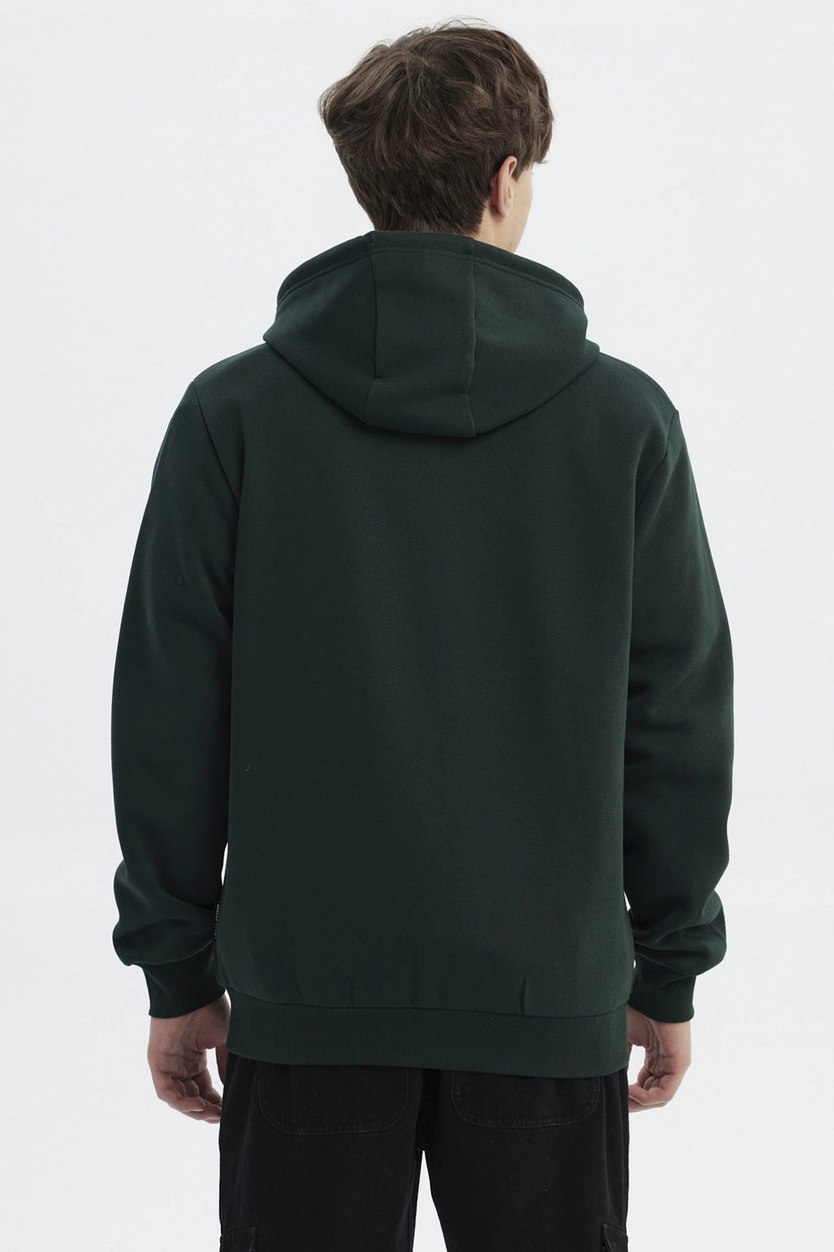 Polerón Hombre Full Zipper Basico Verde Oscuro