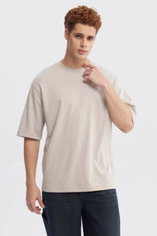 Polera Hombre Overside Fit Beige Oscuro