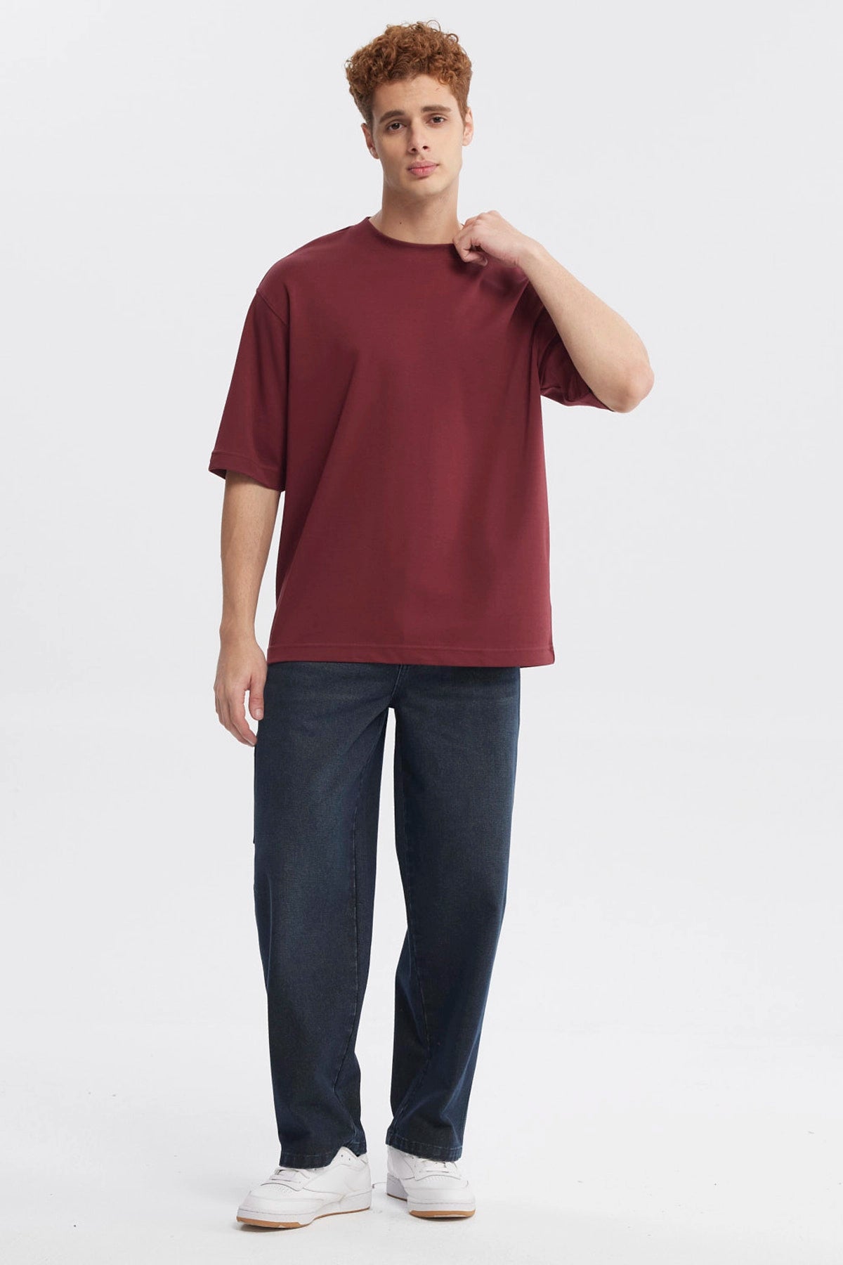 Polera Hombre Overside Fit Burdeo