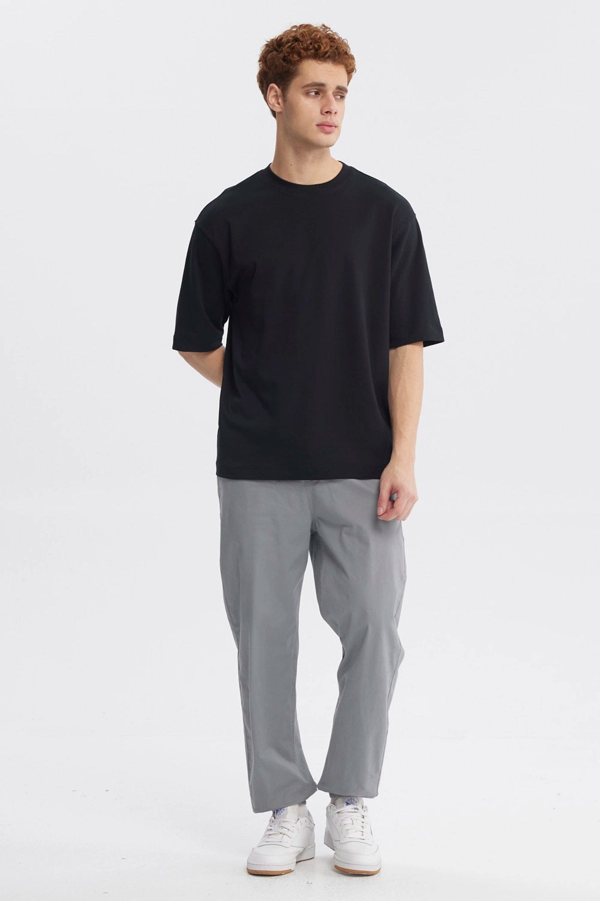 Polera Hombre Overside Fit Negro