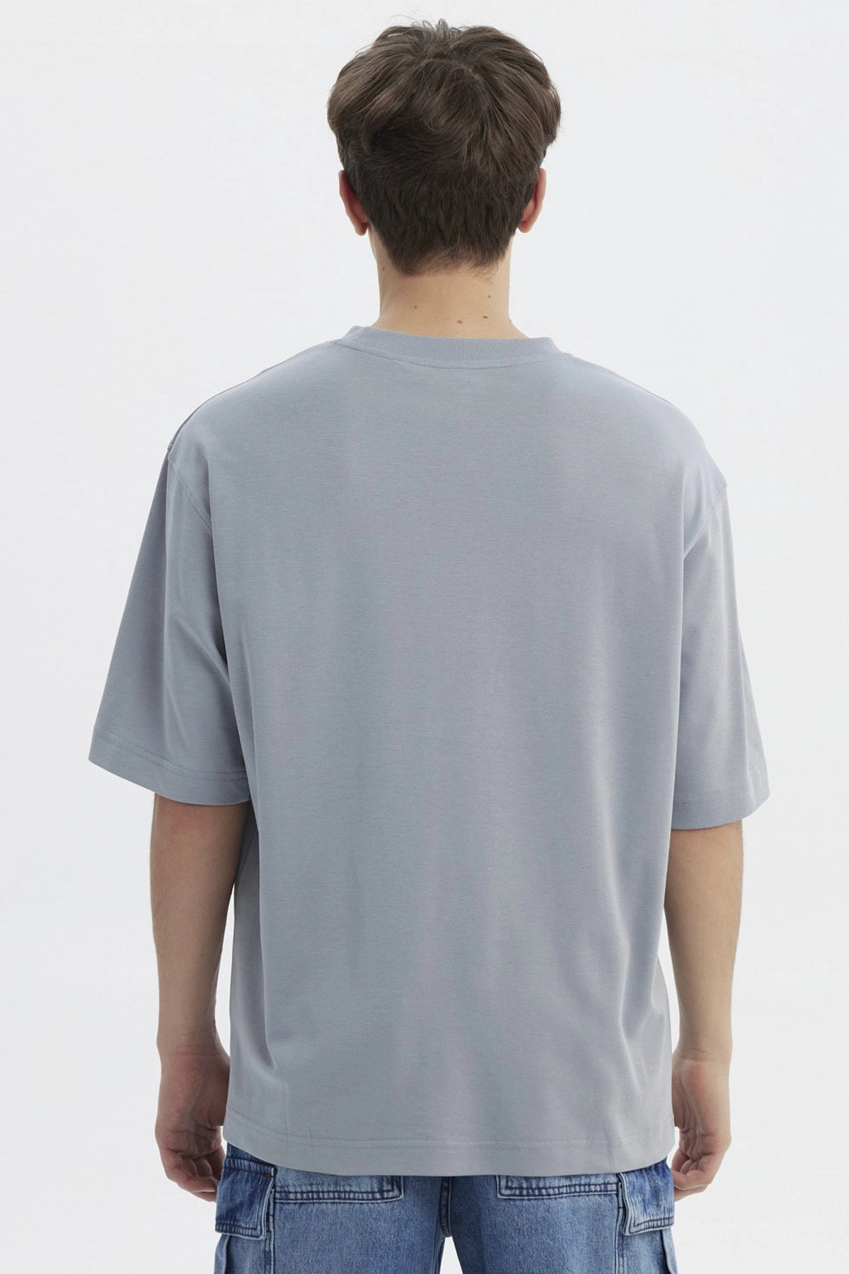 Polera Hombre Overside Fit Celeste