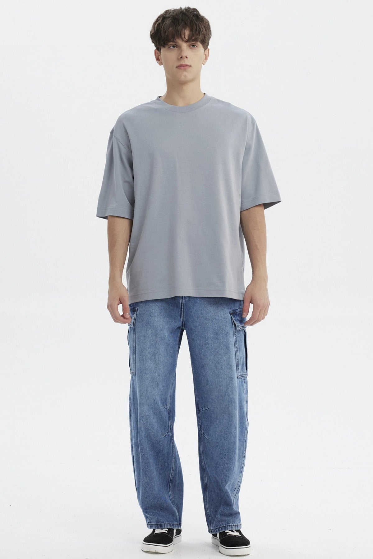 Polera Hombre Overside Fit Celeste