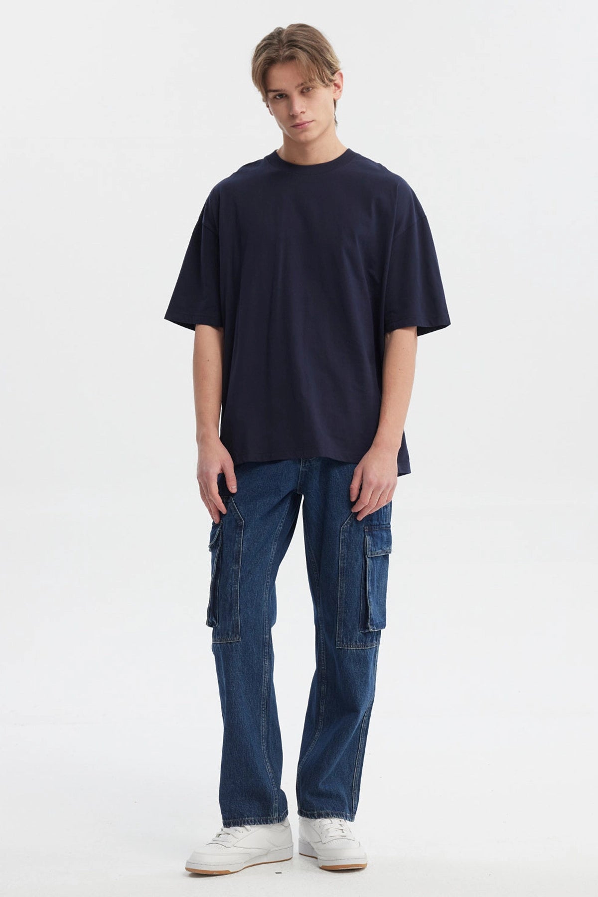 Polera Hombre Oversize Azul