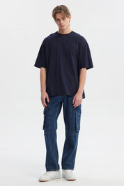 Polera Hombre Oversize Azul