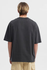 Polera oversize marengo para hombre de algodón lisa sin estampas