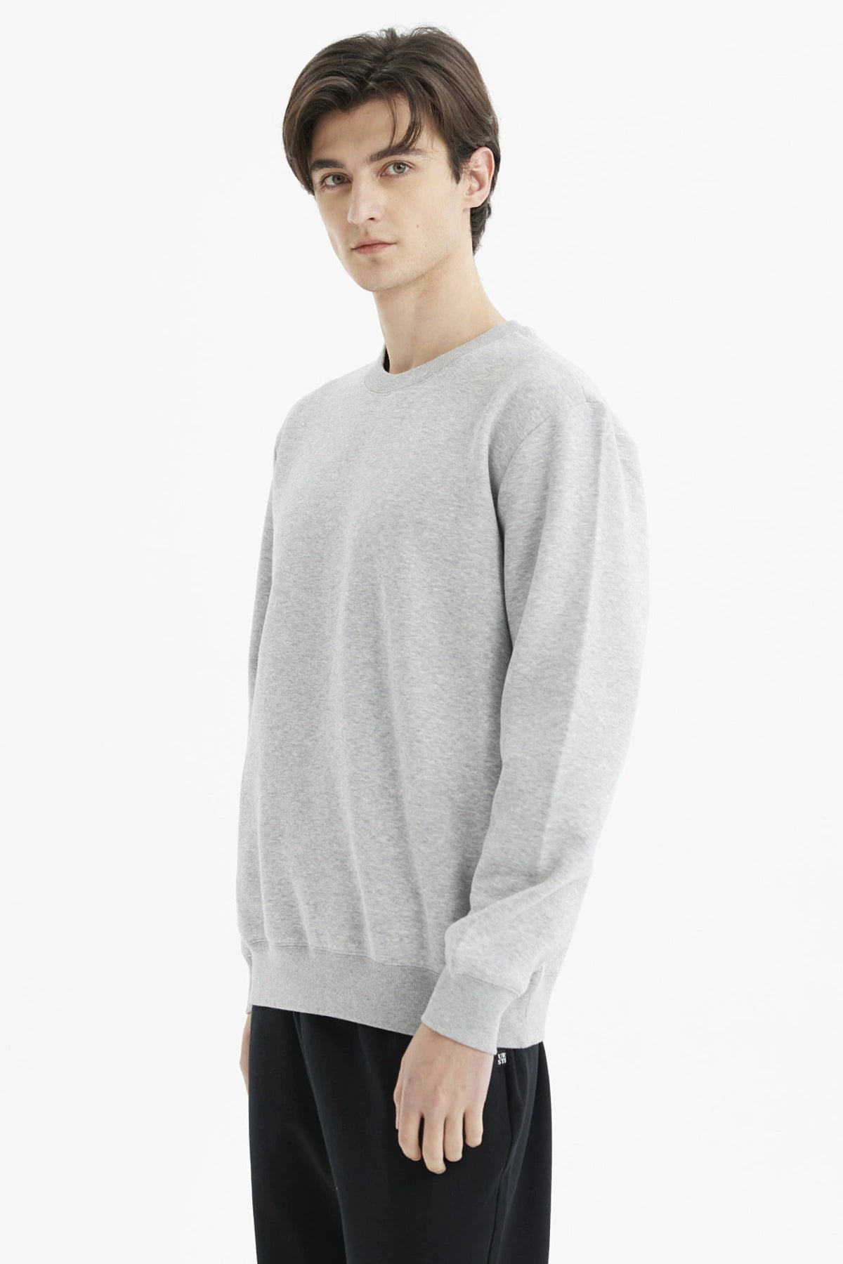 Polerón Hombre Básico Gris Melange