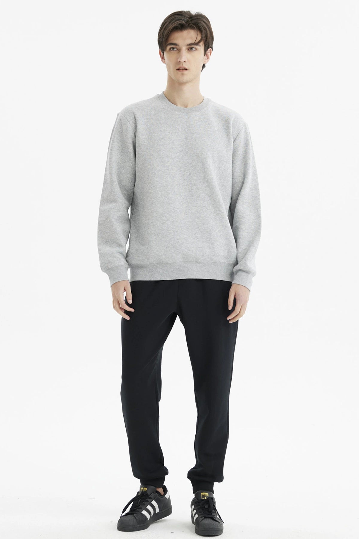 Polerón Hombre Básico Gris Melange