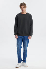 Polerón hombre color marengo liso diseño básico ajuste relajado sin estampado ideal para estilo casual diario