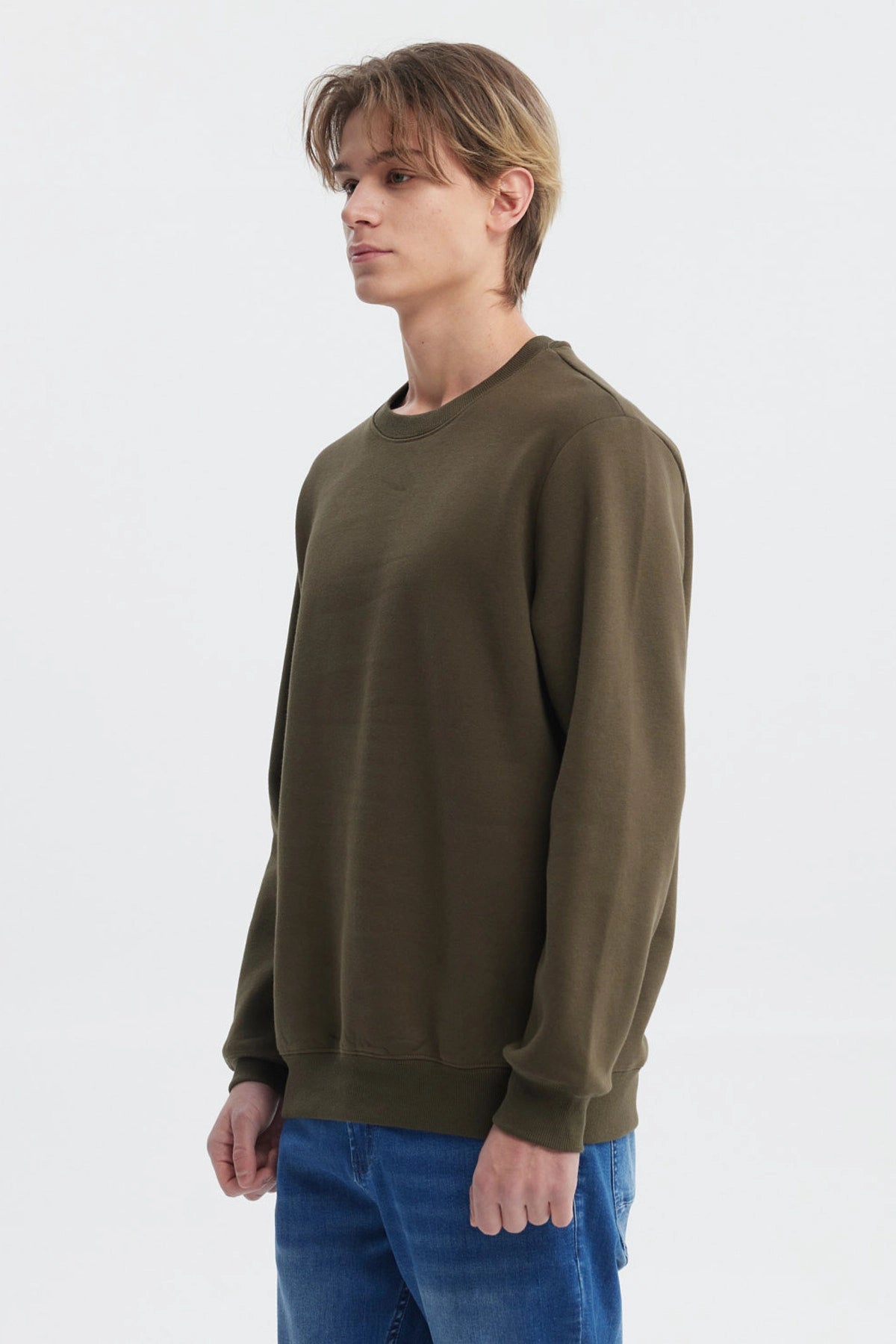 Polerón Hombre Básico Verde Olivo