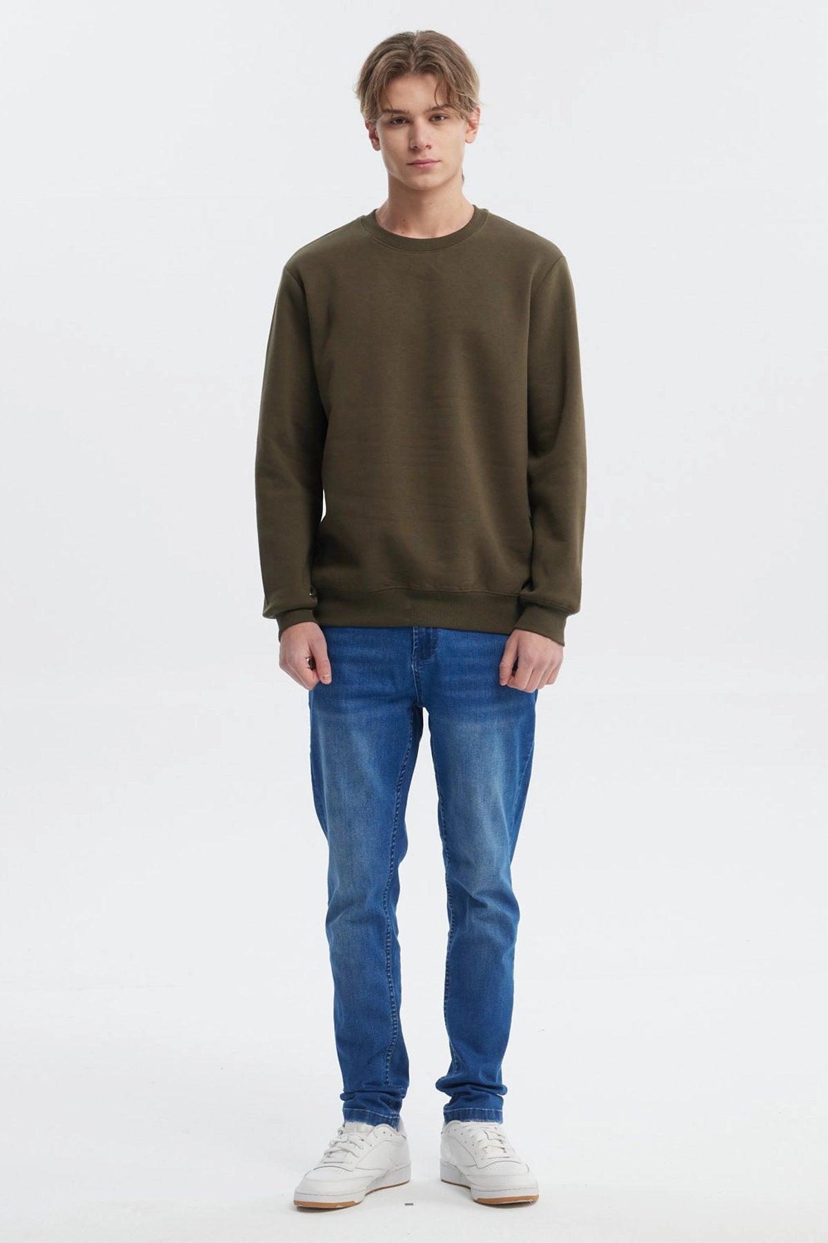 Polerón Hombre Básico Verde Olivo