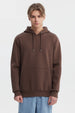Polerón hoodie hombre chocolate liso con capucha ajustable y bolsillo canguro estilo casual urbano sin estampa visible