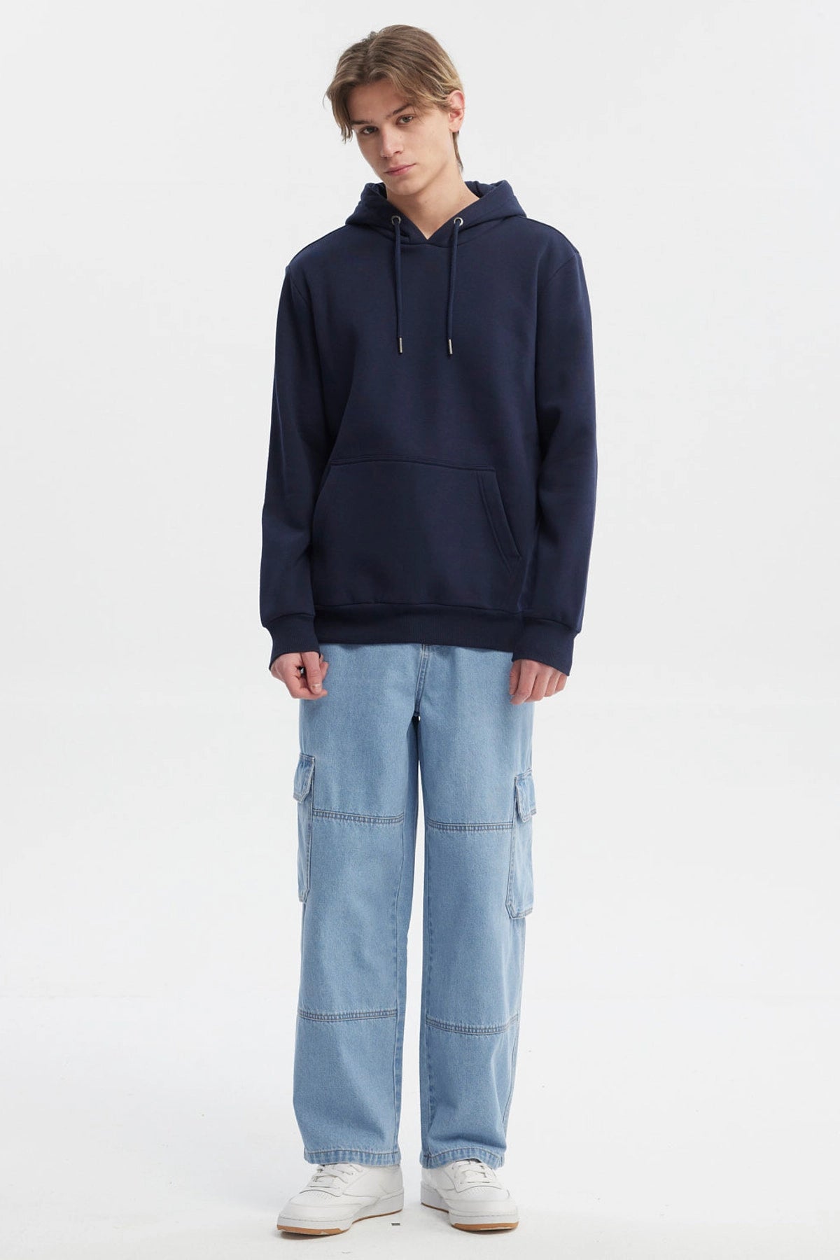 Polerón Hombre Hoodie Básico Azul