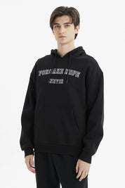 Polerón Hombre Hoodie Print Frontal Negro