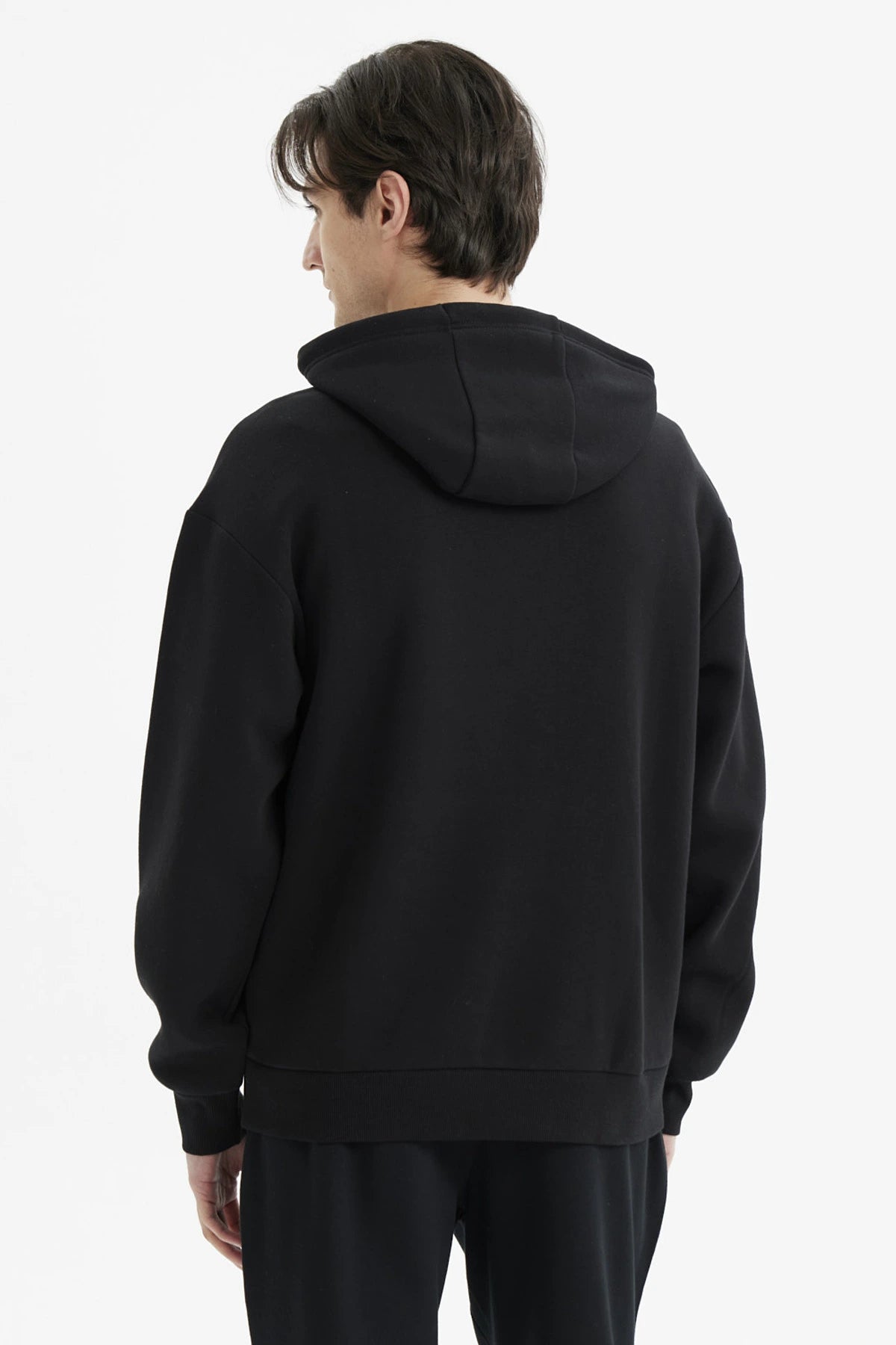Polerón Hombre Hoodie Print Frontal Negro