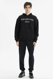 Polerón Hombre Hoodie Print Frontal Negro