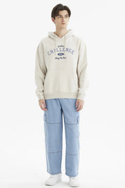 Polerón Hombre Hoodie Print Frontal Beige