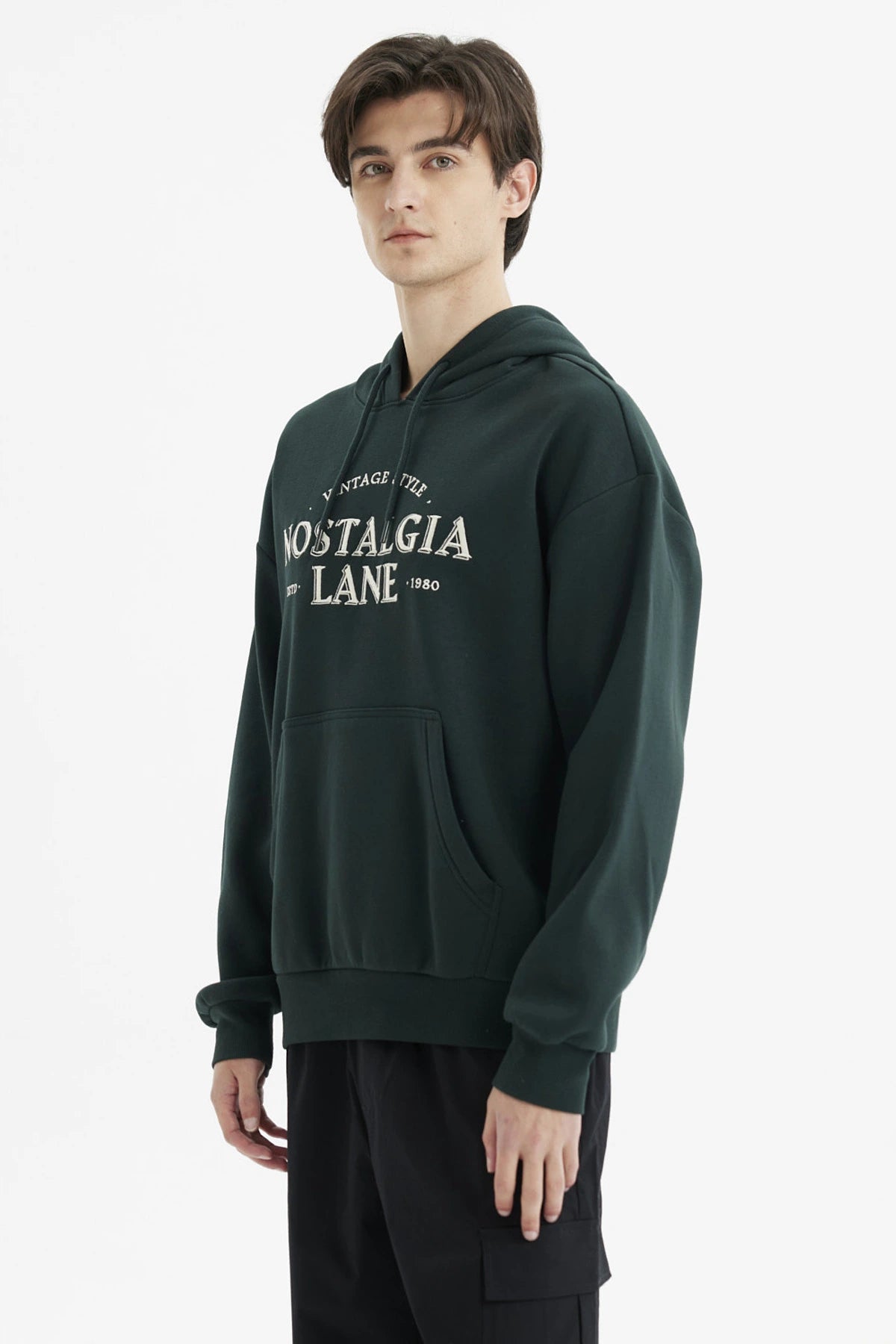 Polerón Hombre Hoodie Print Frontal Verde