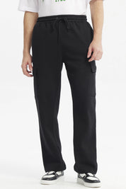 Pantalón Buzo Hombre Cargo Ajustable Negro