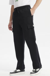 Pantalón Buzo Hombre Cargo Ajustable Negro