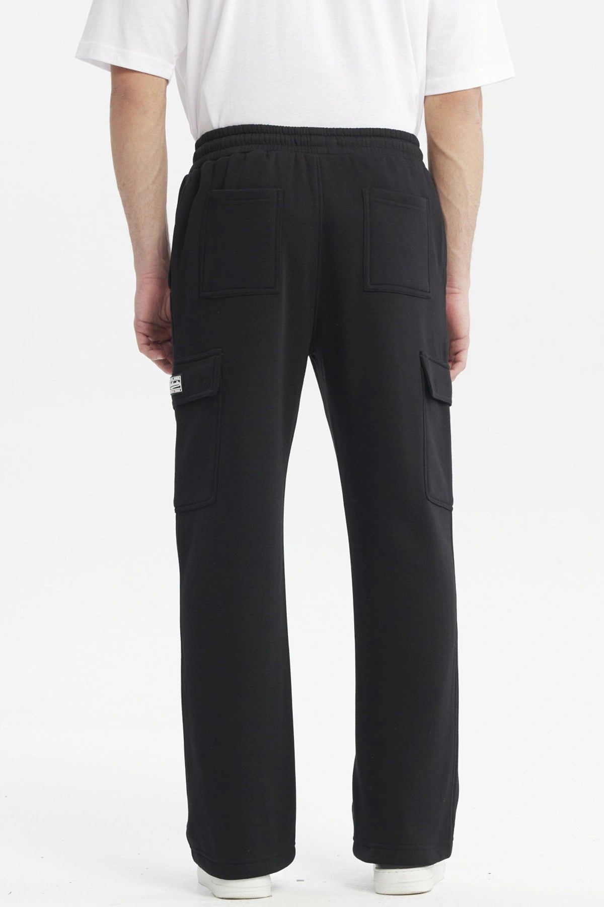 Pantalón Buzo Hombre Cargo Ajustable Negro