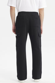 Pantalón Buzo Hombre Cargo Ajustable Negro