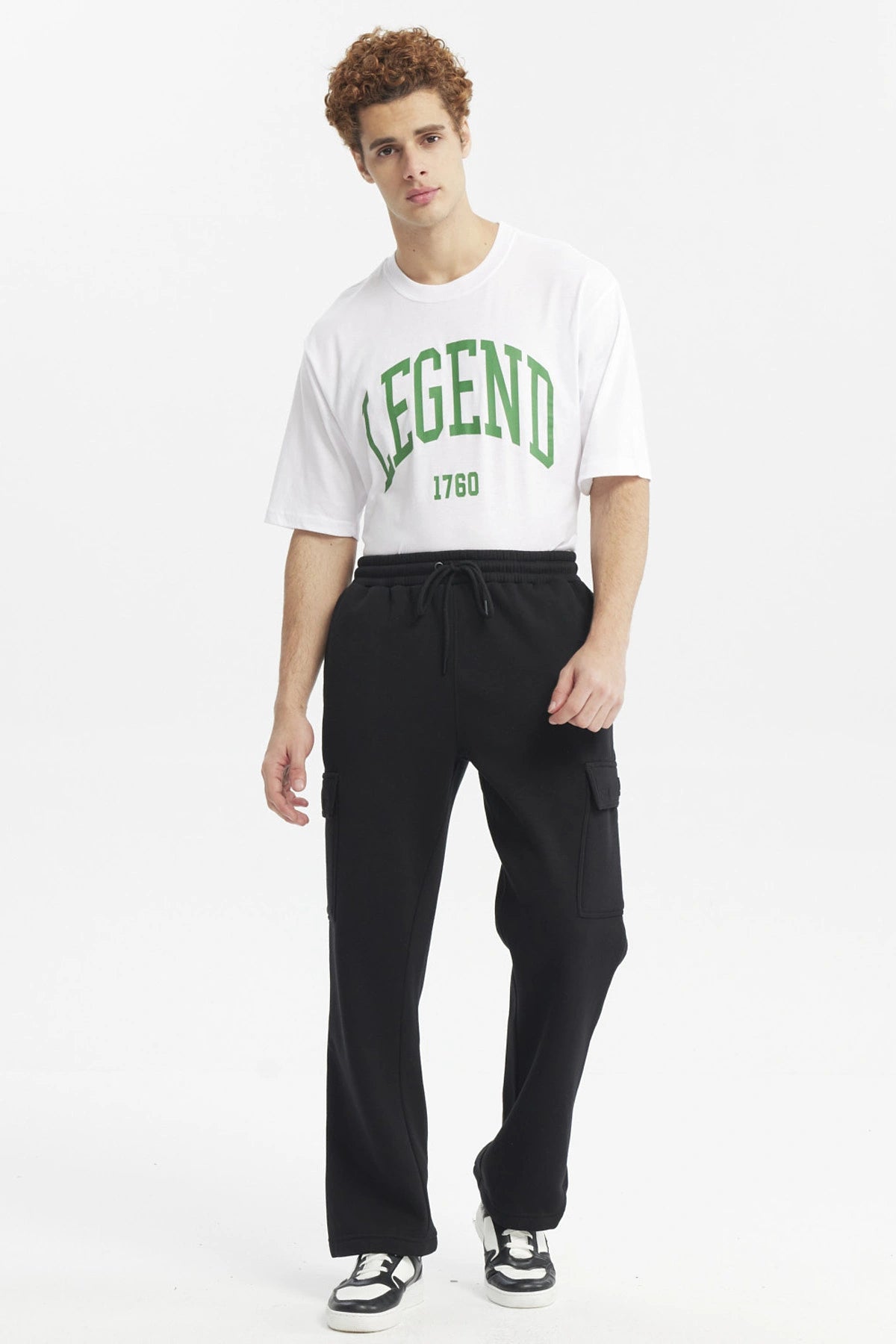 Pantalón Buzo Hombre Cargo Ajustable Negro